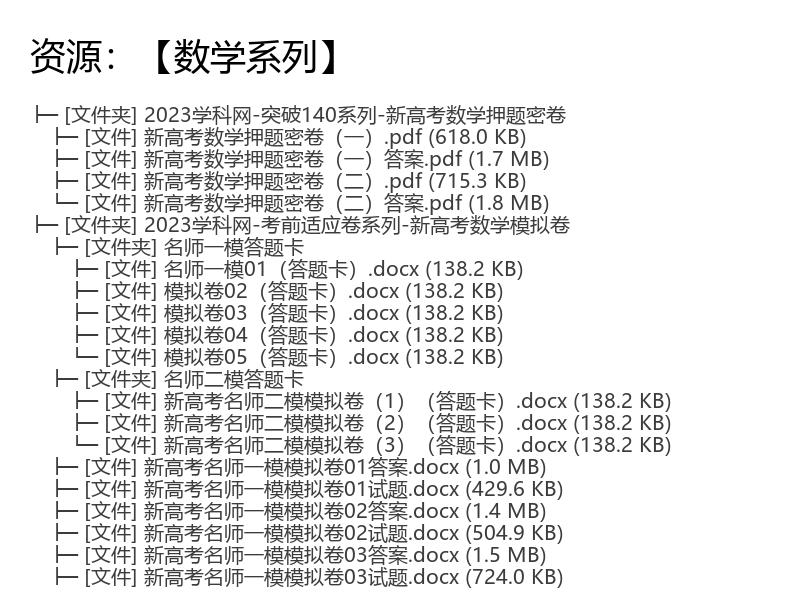 2023高考数学押题密卷 名师指导