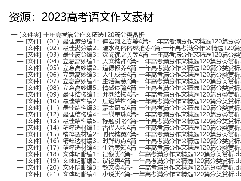 高考语文作文素材：十年满分作文分类赏析与