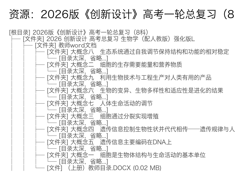 2026版《创新设计》高考一轮总复习(8科)